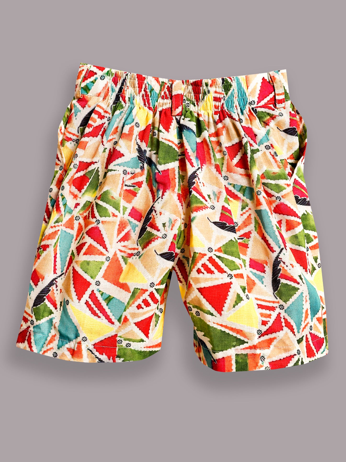 AJ Dezines Multi-Color Cotton Half Sleeves Abstract Printed Boys Co-Ords