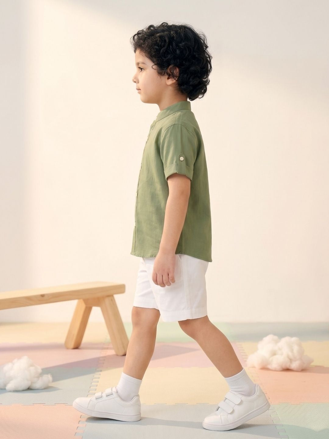 Green Sheep Embroidery Pure Cotton Co-Ords For Boys