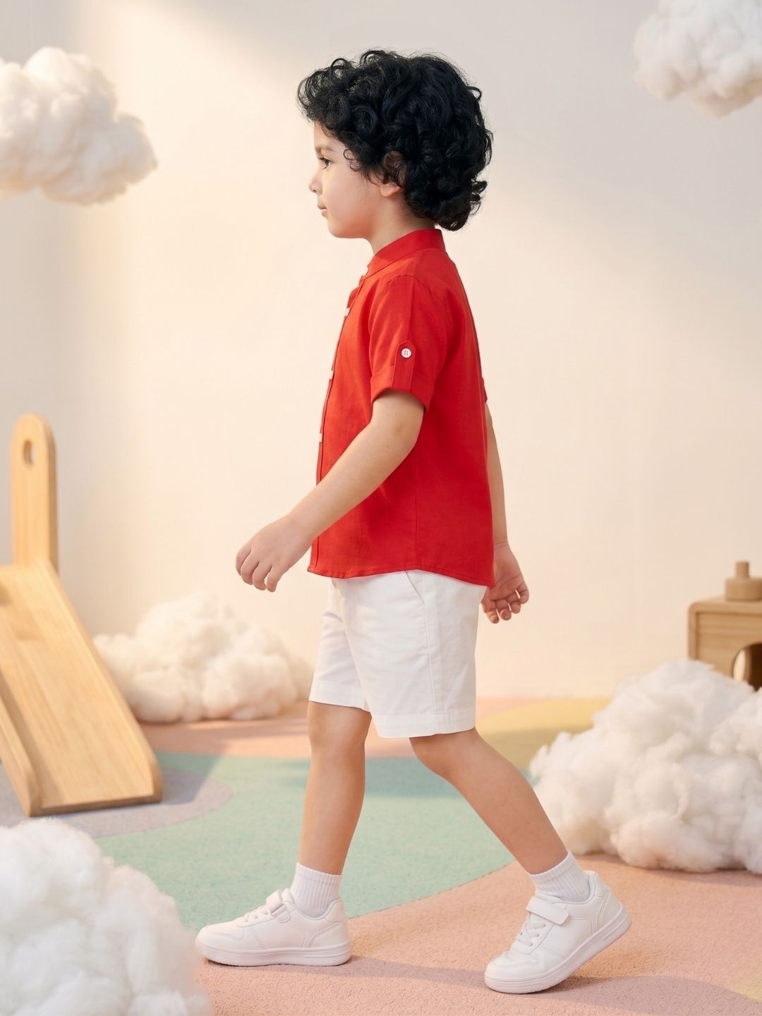 Red Sheep Embroidery Pure Cotton Co-Ords For Boys