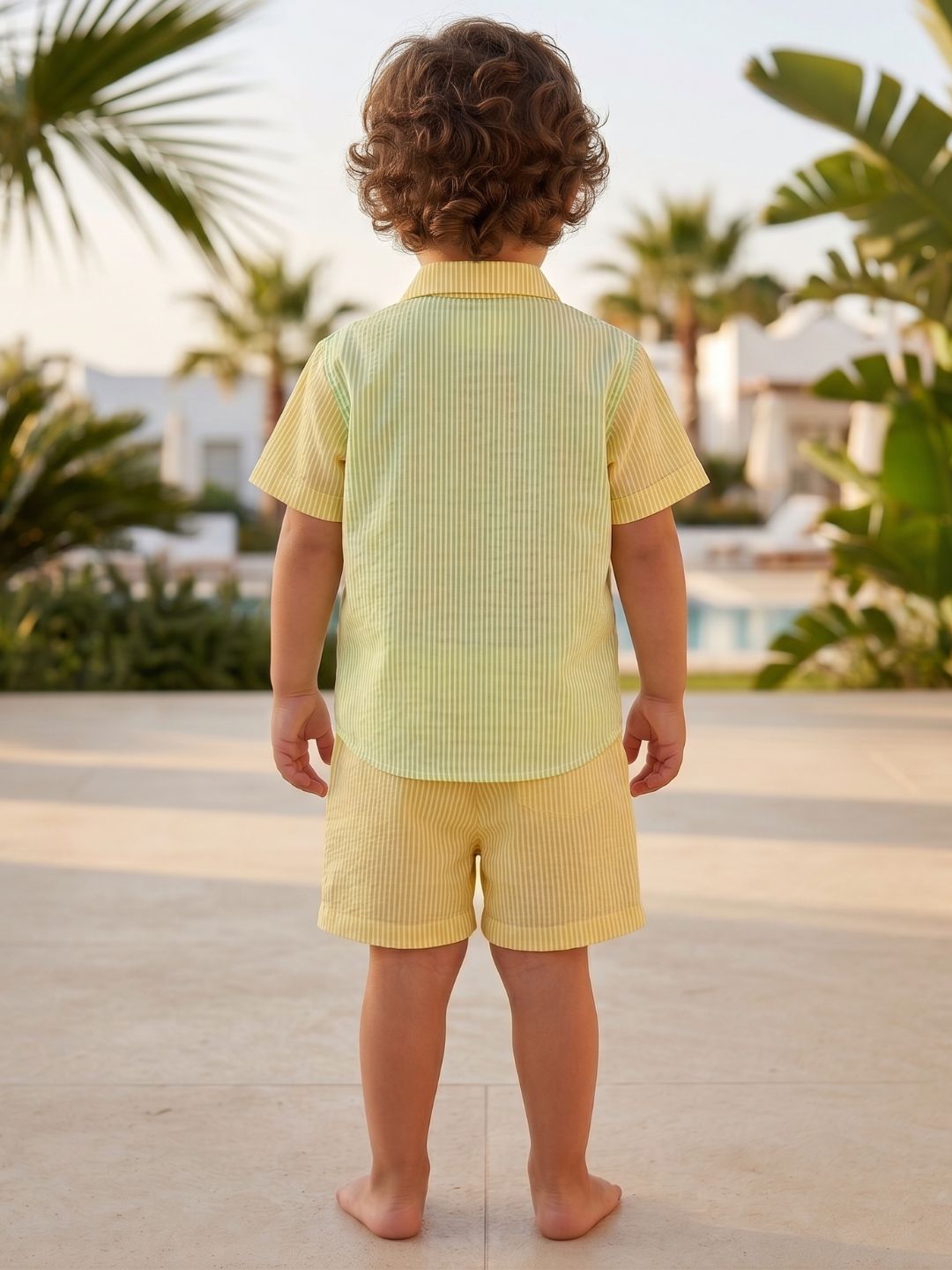 AJ Dezines Mult Color Stripes and Color Block Cotton Co-Ords For Boys