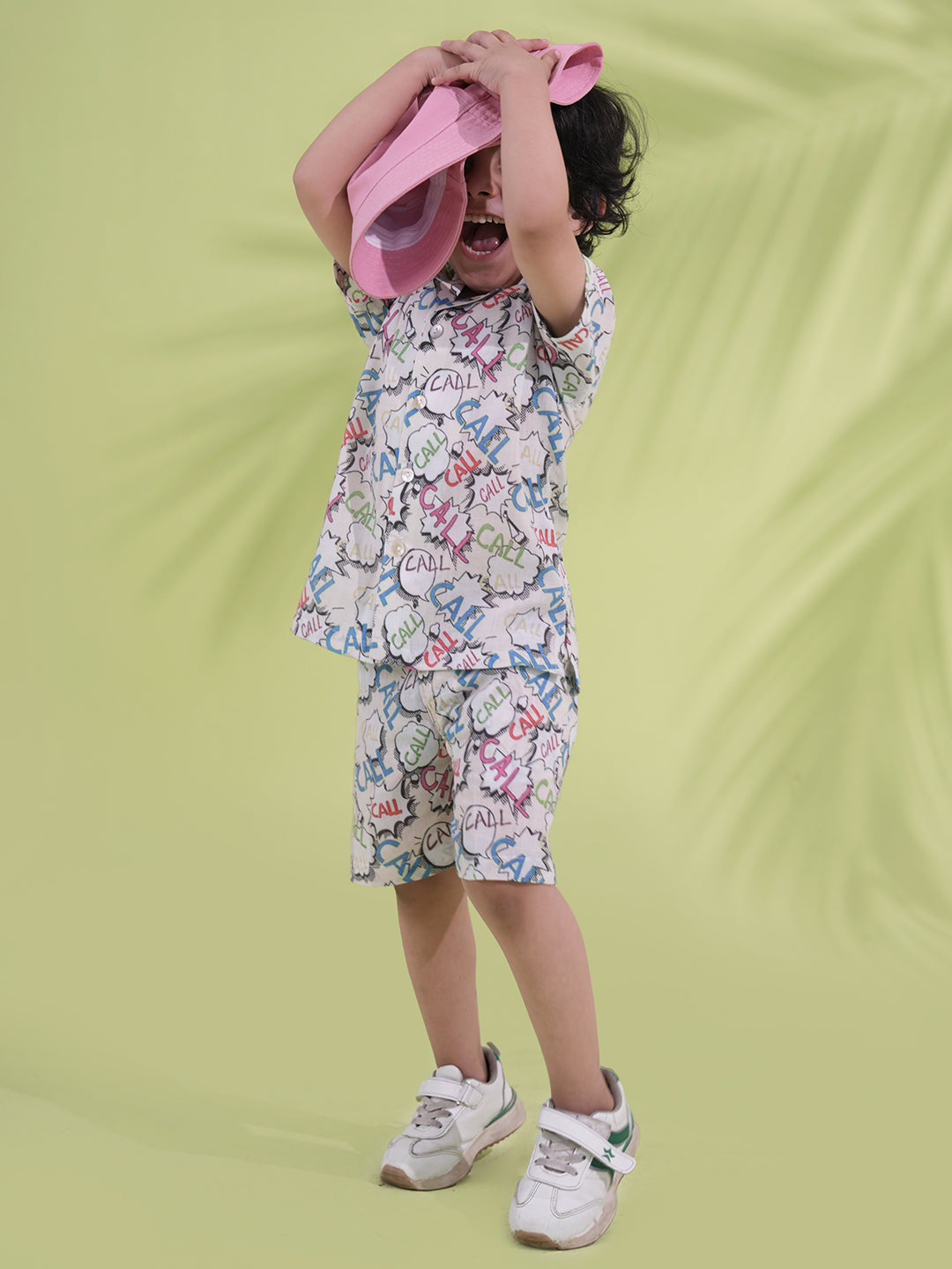Multi Color Cotton Half Sleeves Alphabet Printed Boys Co-Ords
