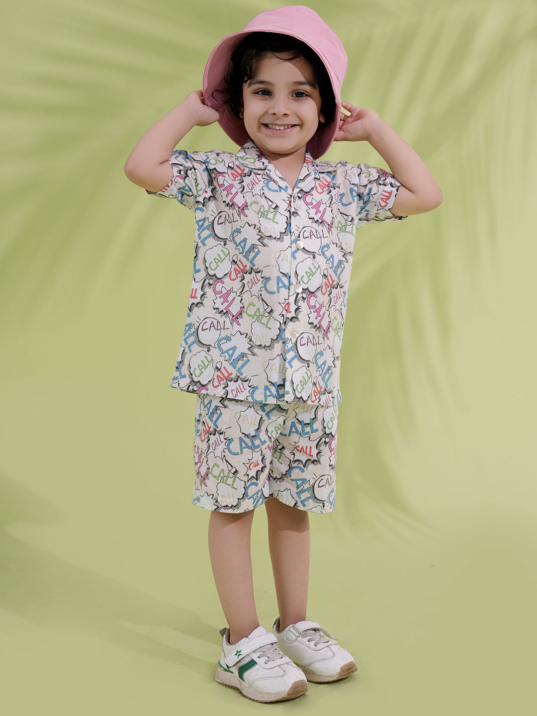 Multi Color Cotton Half Sleeves Alphabet Printed Boys Co-Ords