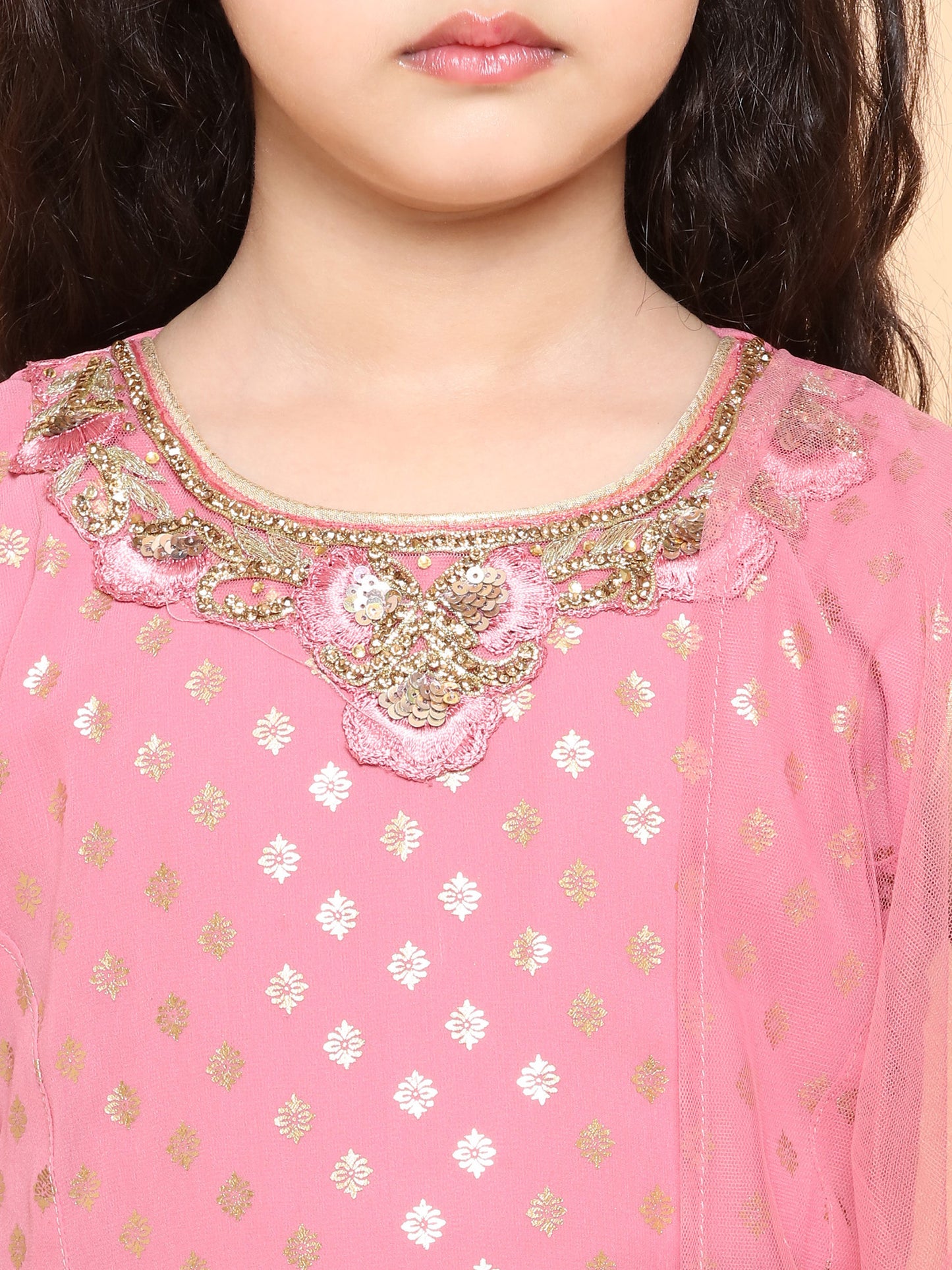 Kids Girls Rani Foil Print Georgette Sharara