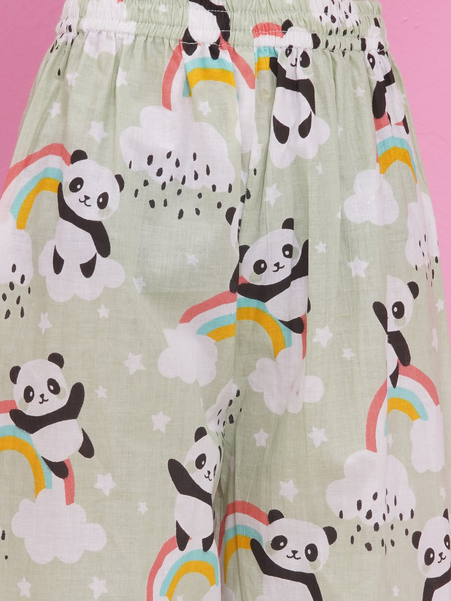 Kids Girls Pista Panda Cotton CO-Ords Set