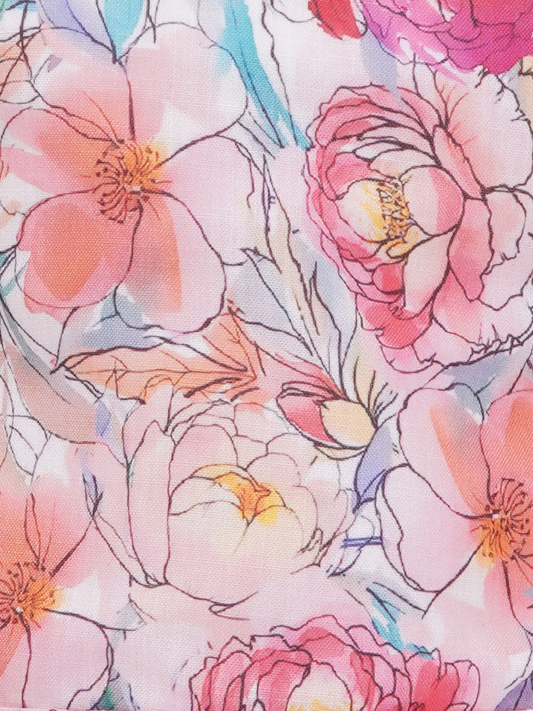 MULTI-COLOR Pure Cotton Sleeveless Floral Print Half pant and Jacket Co-Ords Set for Girls