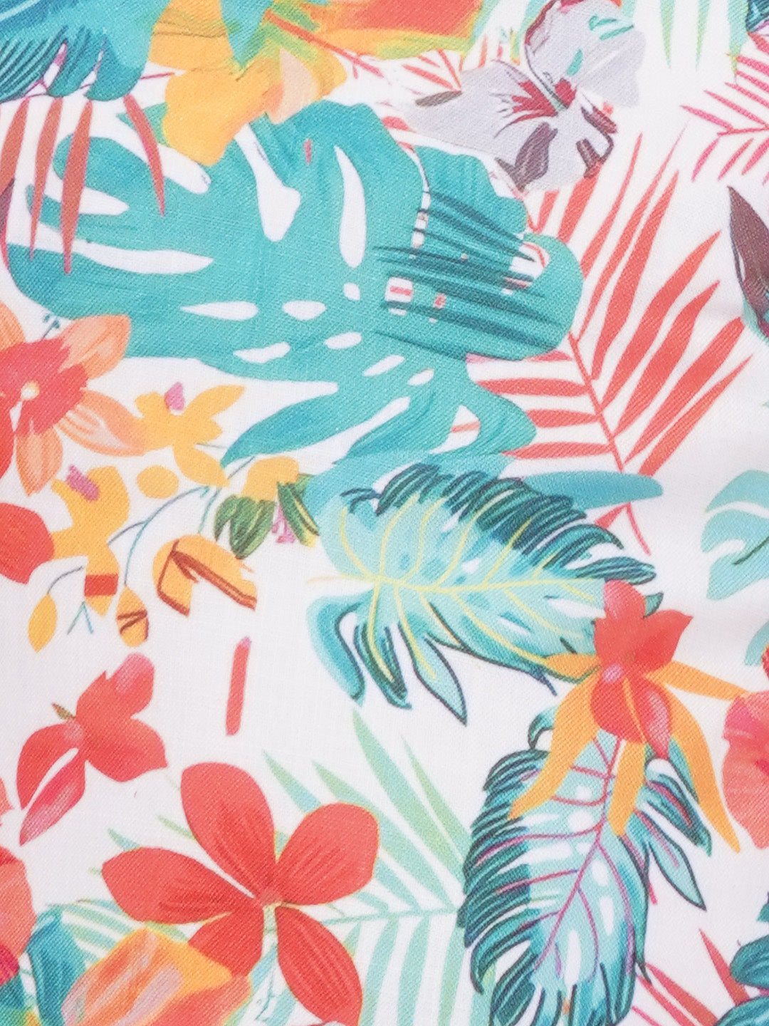 MULTI-COLOR Pure Cotton Sleeveless Floral Print Half pant and Jacket Co-Ords Set for Girls