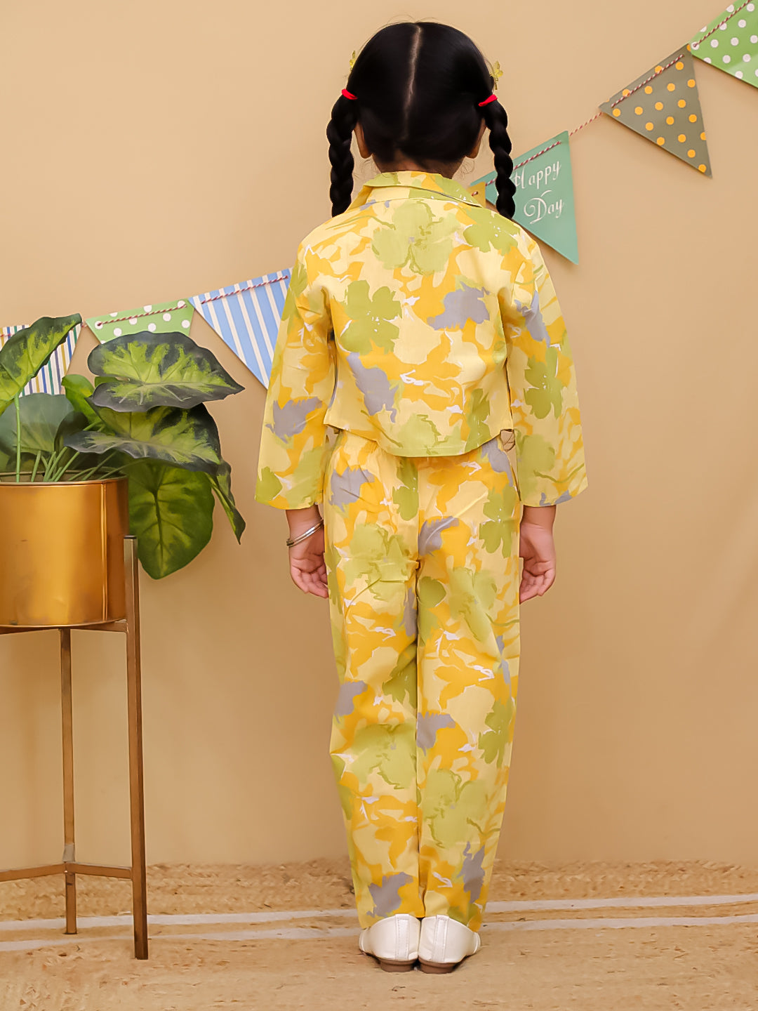 Yellow Cotton Full sleeves Floral Co-Ords Full-sleeves for Girls - AJ Dezines
