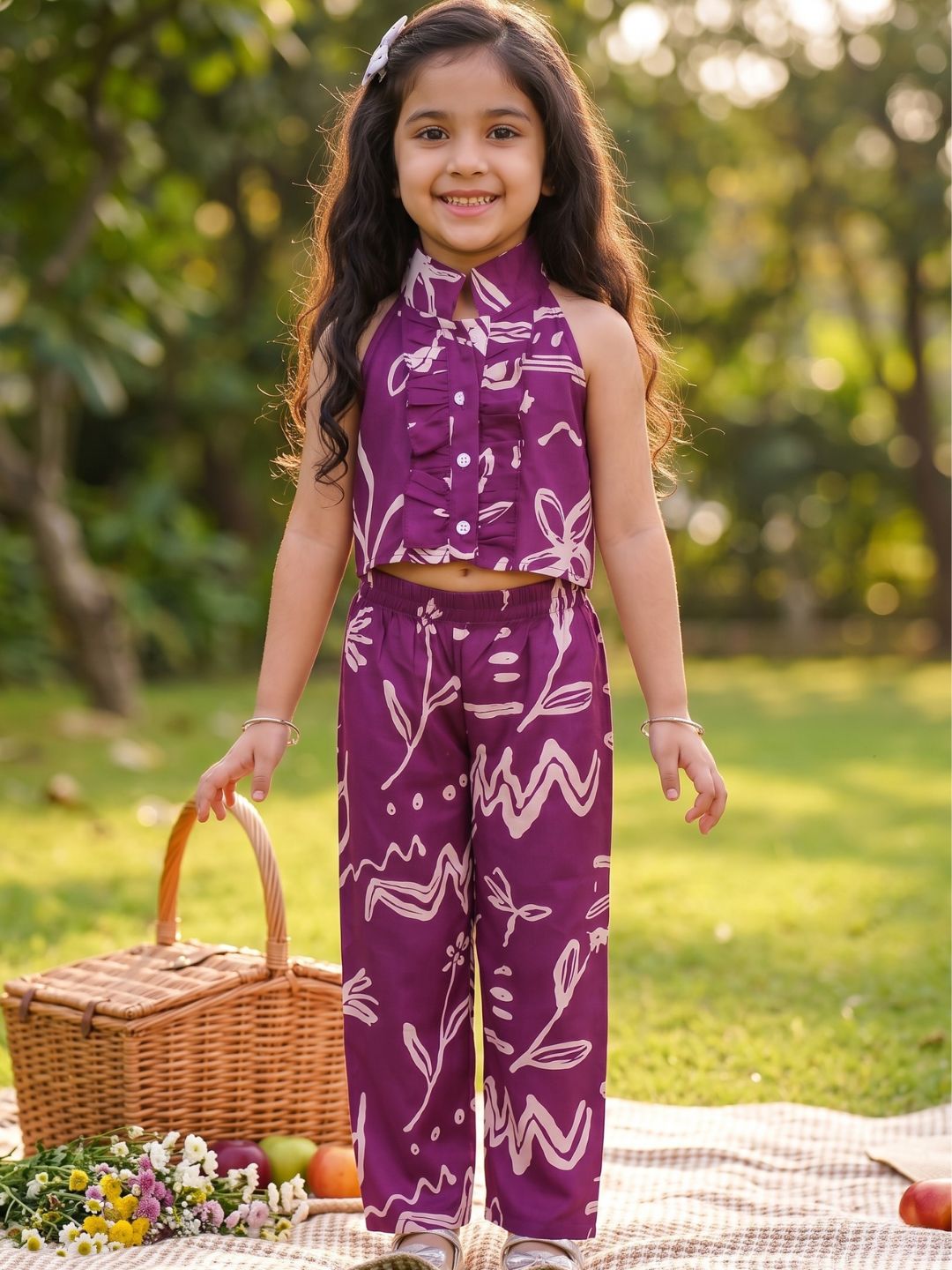 Kids Cotton Sleeveless Cord Set for Girls - Casual Outfit