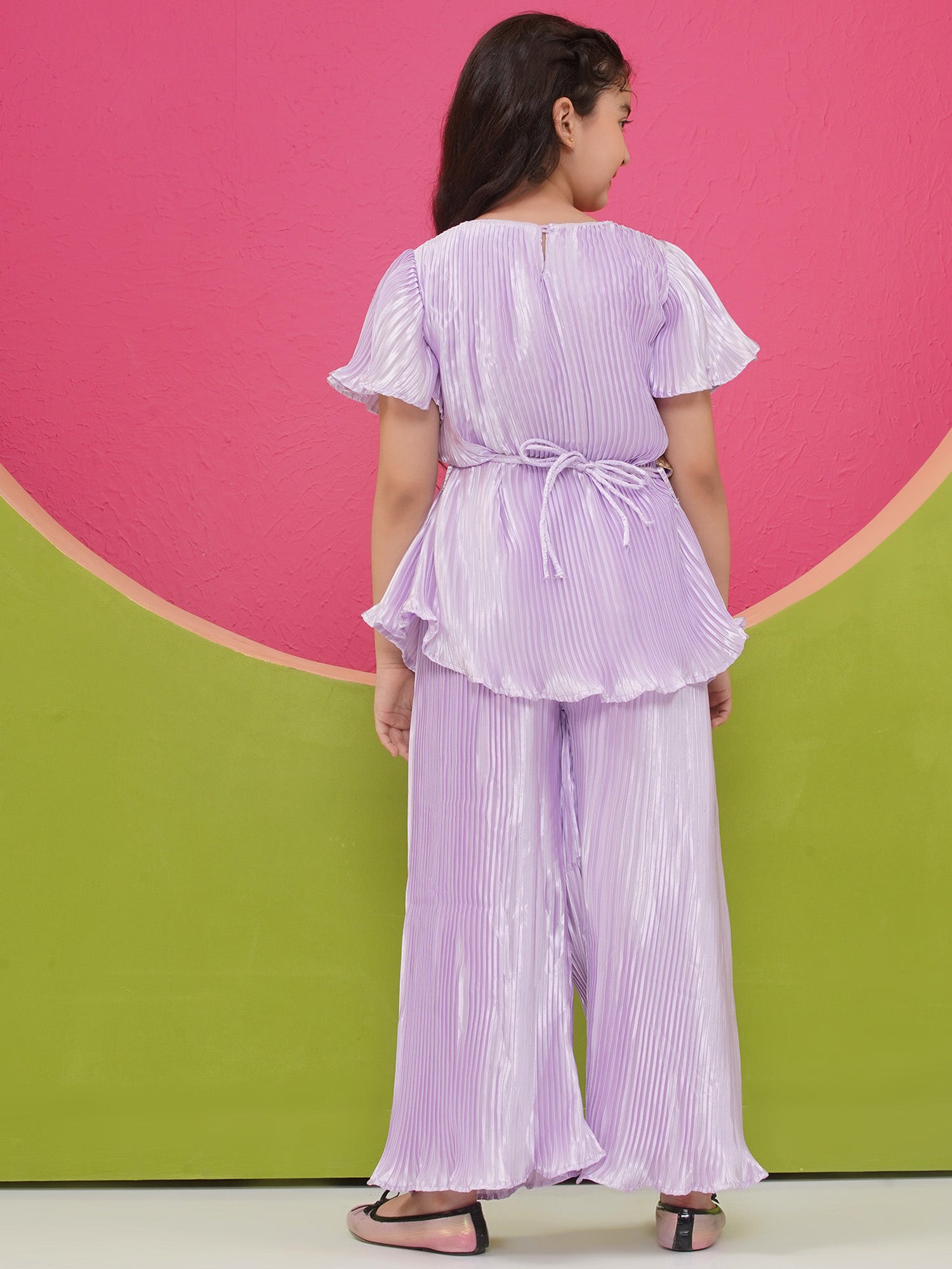 Girls Satin Lavender Indo Western - AJ Dezines