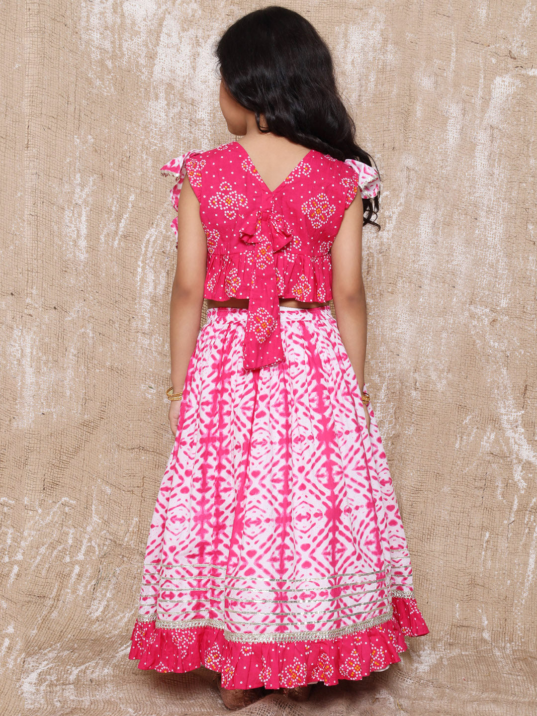 Boys Pure Cotton Kurta Pyjamas and Girls Lehenga Choli Sibling sets-Pink - AJ Dezines