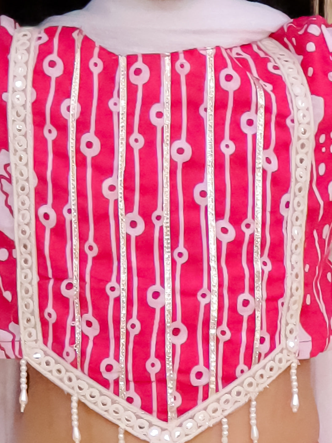 Girls Pink Cotton Half-Sleeves Floral Printed Lehenga Choli - AJ Dezines