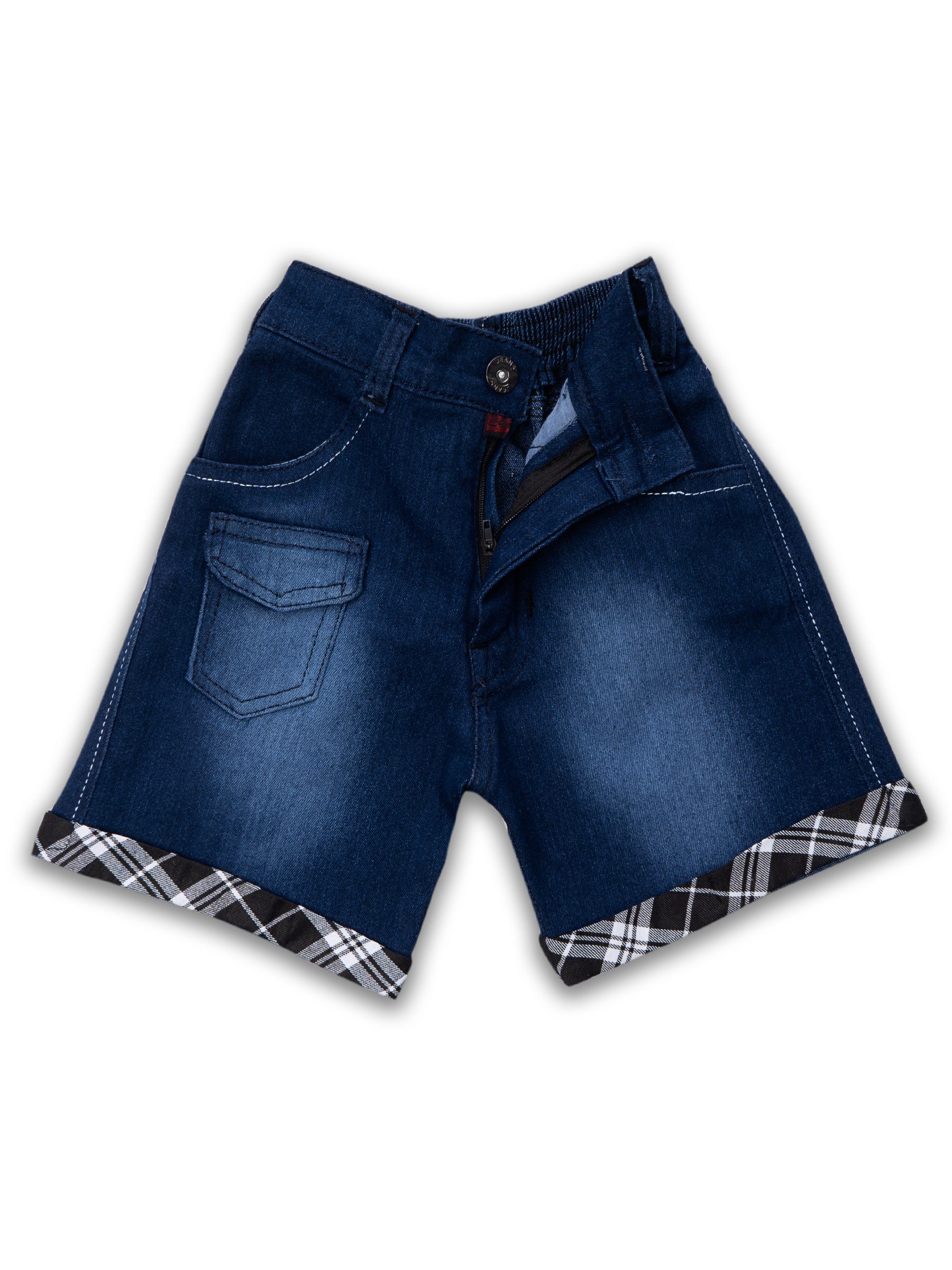 Kids Boys Black Checkered Cotton Blend Top & Bottom Set