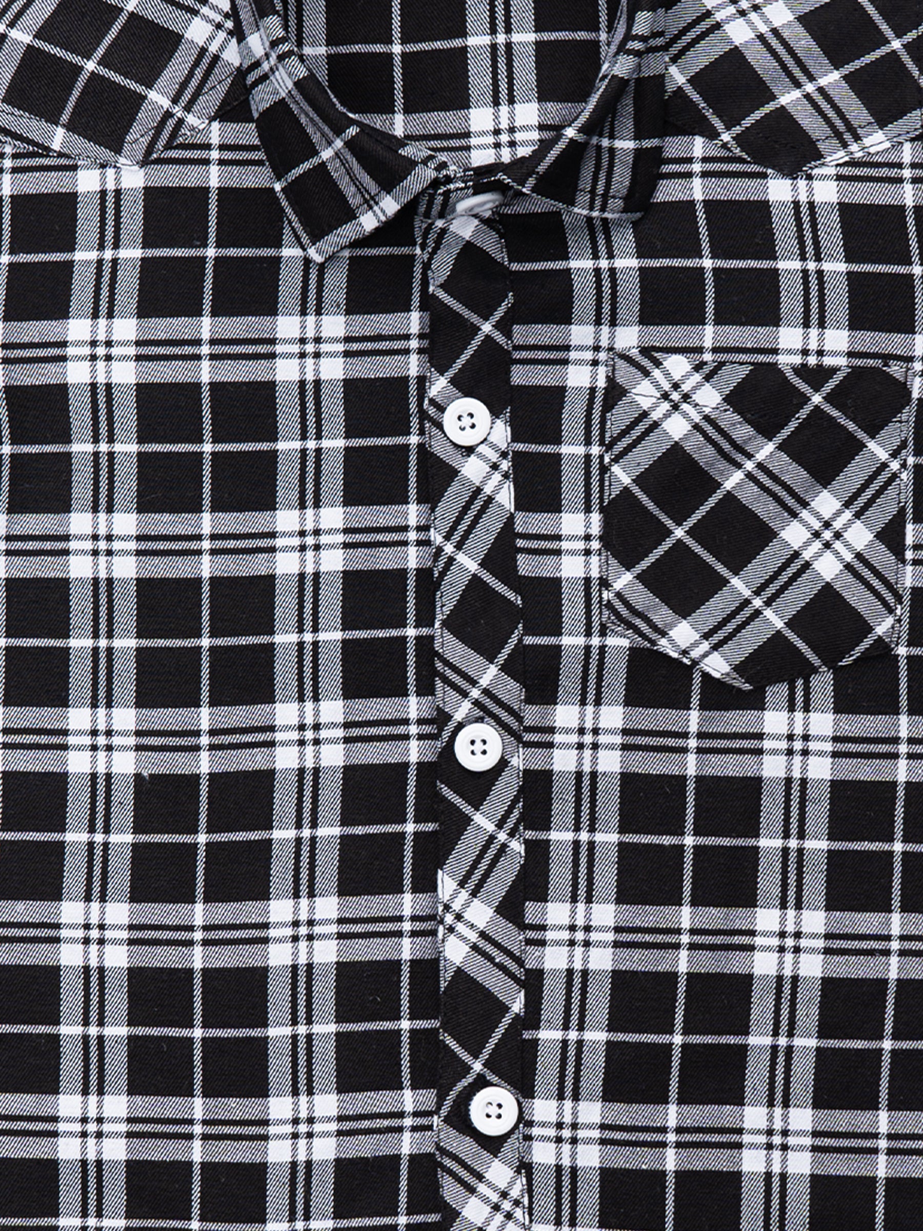 Kids Boys Black Checkered Cotton Blend Top & Bottom Set