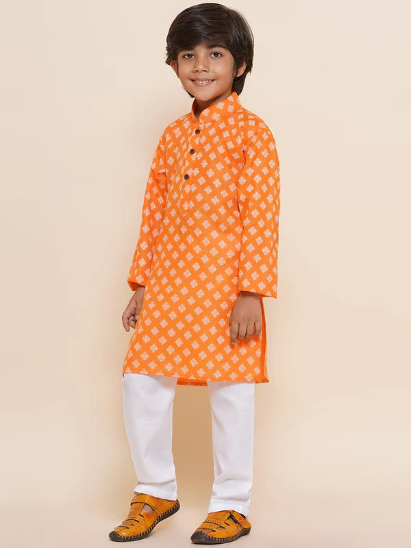 AJ DEZINES Kids Ethnic Wear Cotton Printed Kurta for Boys (Only Kurta)