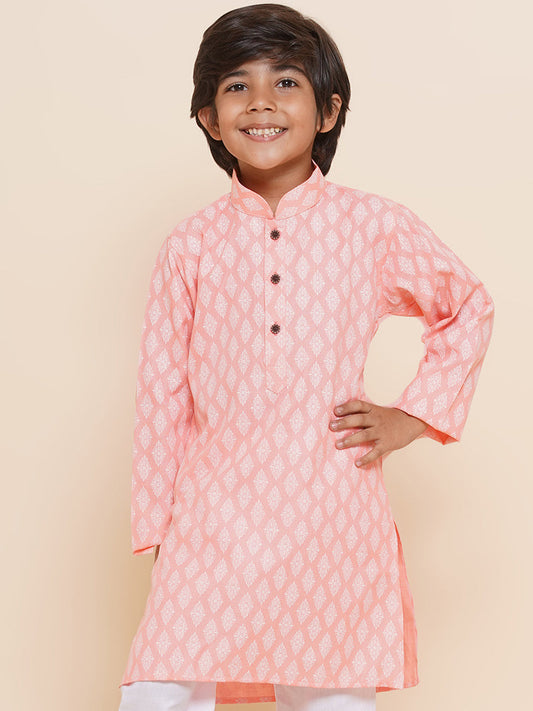 Kids Ethnic Wear Cotton Printed Kurta for Boys