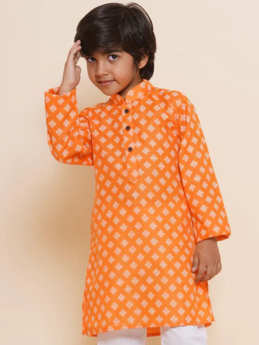 Kids Ethnic Wear Cotton Printed Kurta for Boys (Only Kurta)