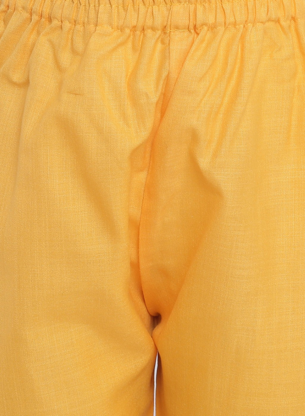 Boys Yellow Solid Cotton Blend Pathani Suit Set for Kids - AJ Dezines