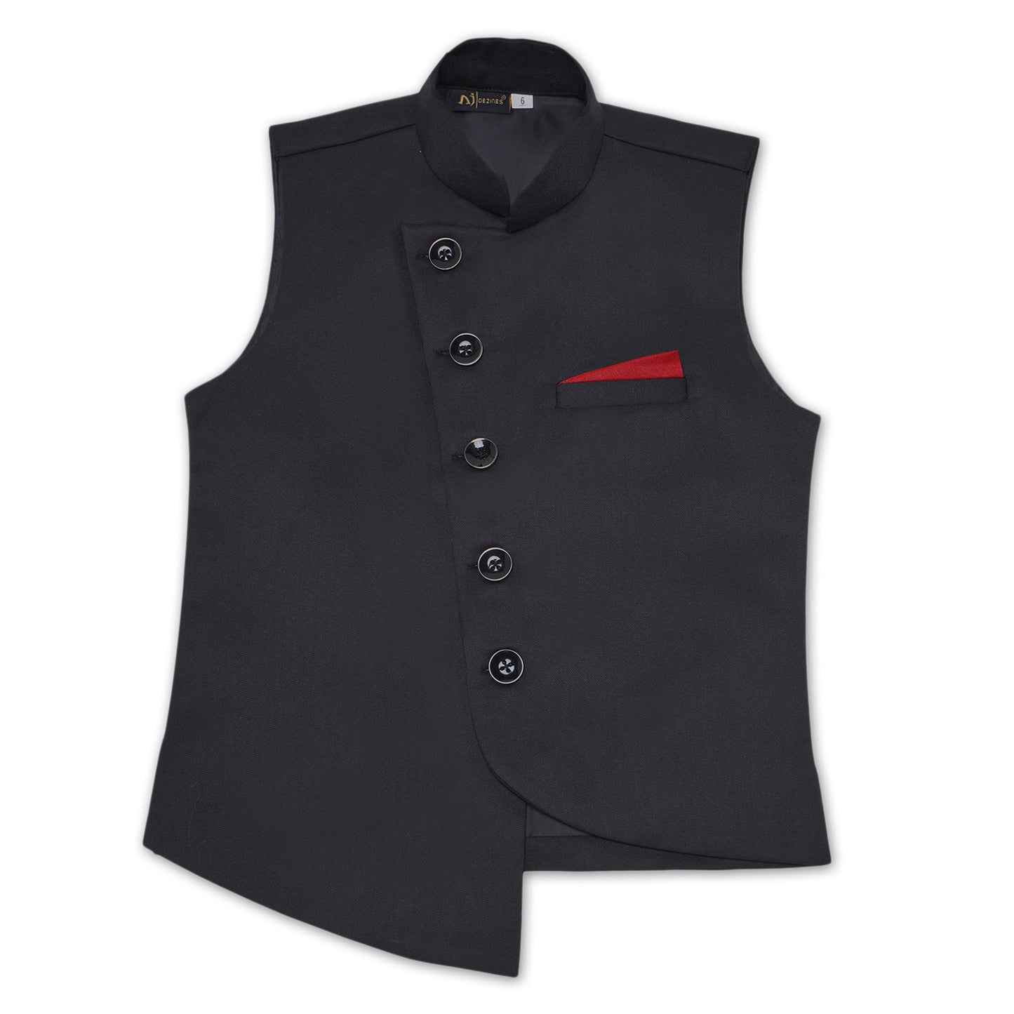 Boys Black Classic Solid Nehru Jacket