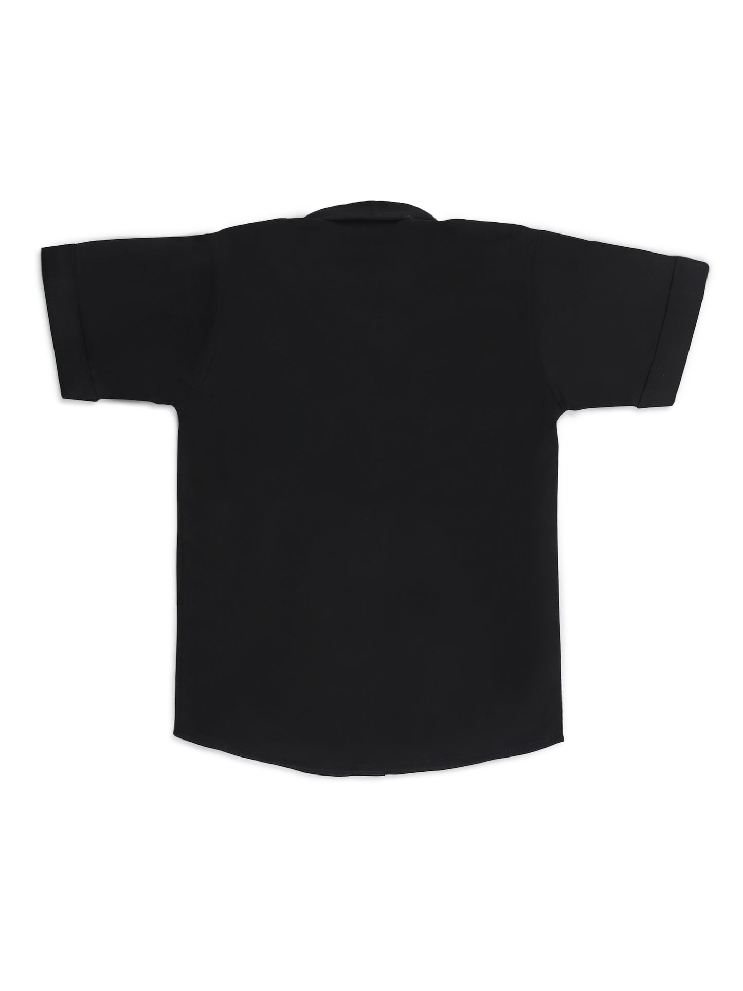 Boys Black Checked Cotton Shirt & Short Set