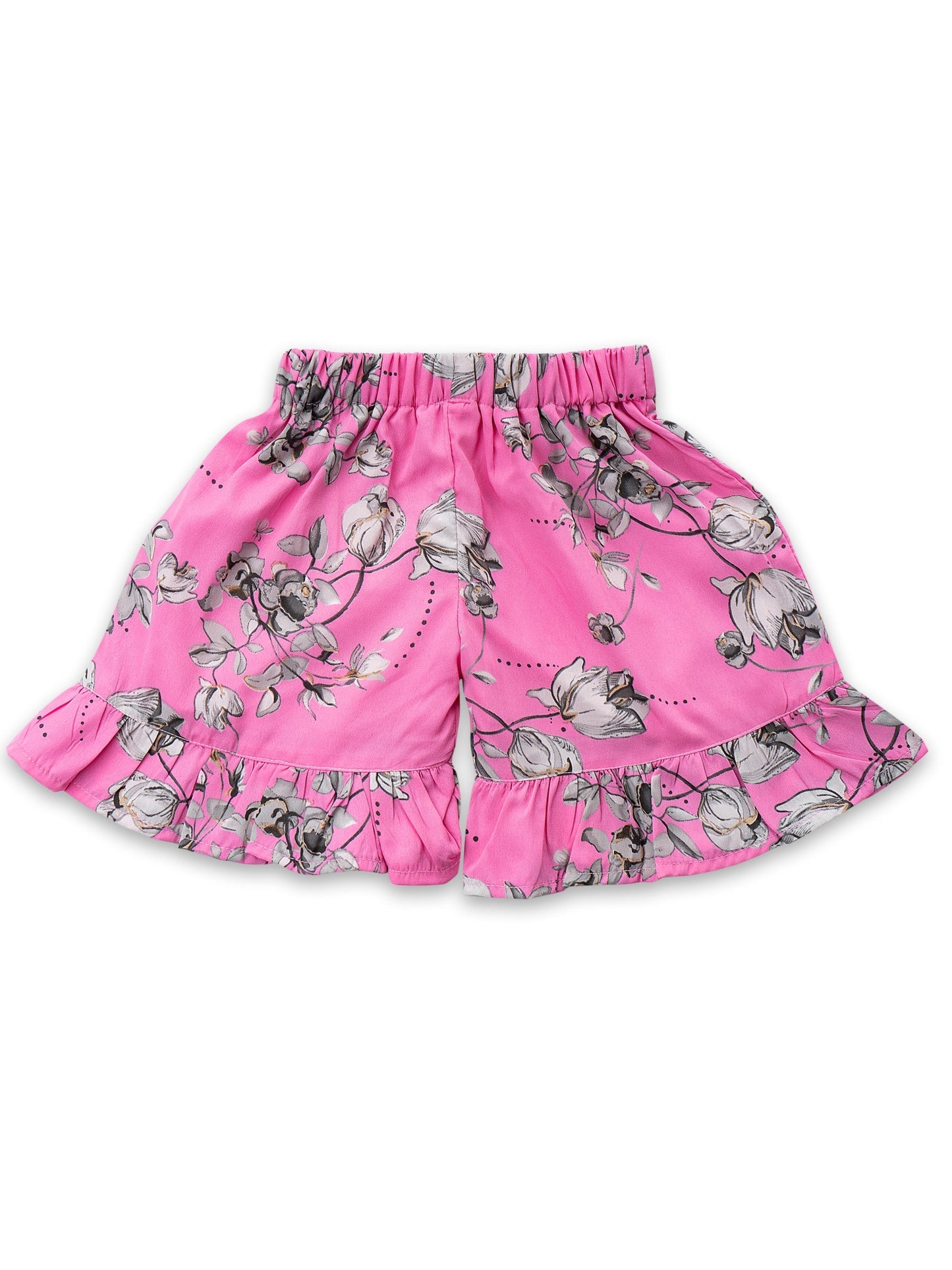 Girls Pink Floral Top and Short Set